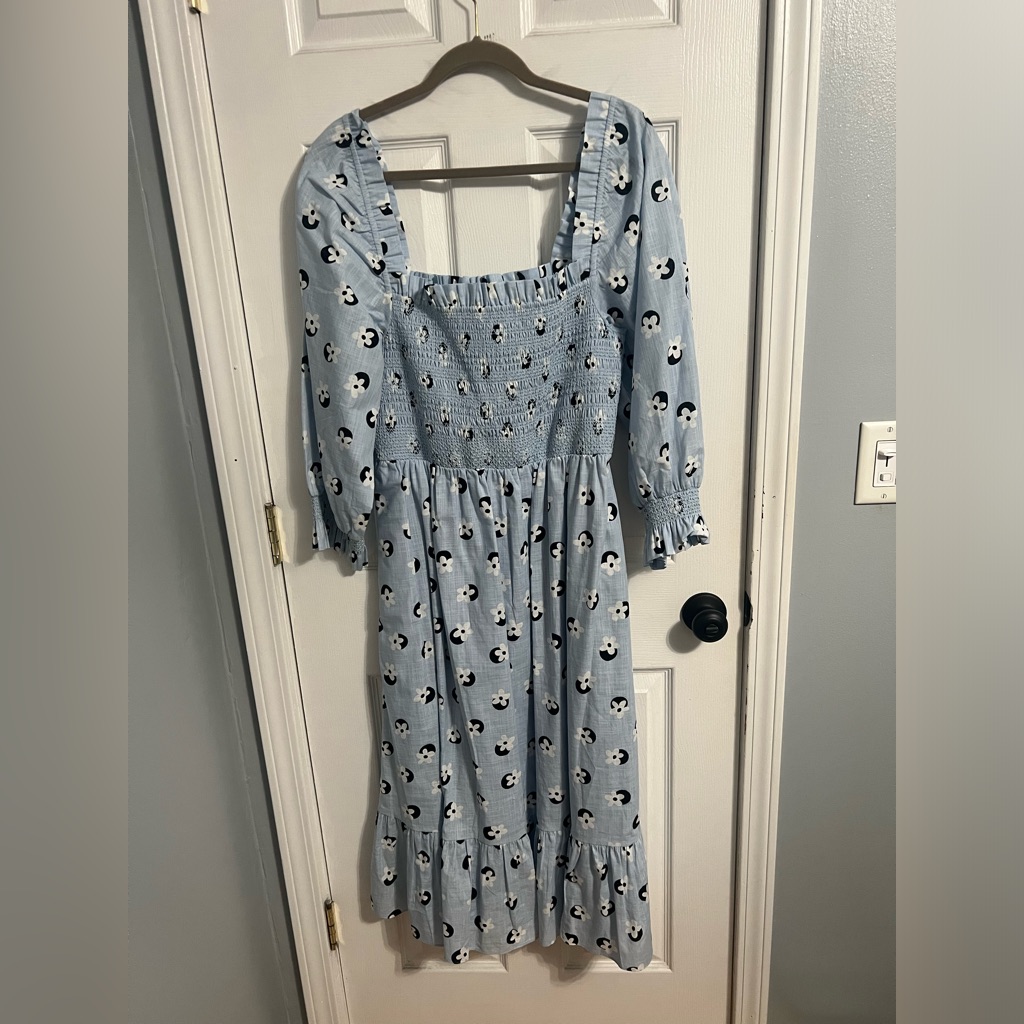 Kate Spade Blue Dress With White Flowers